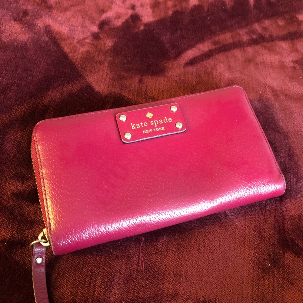 Maroon Kate Spade Leather Wallet